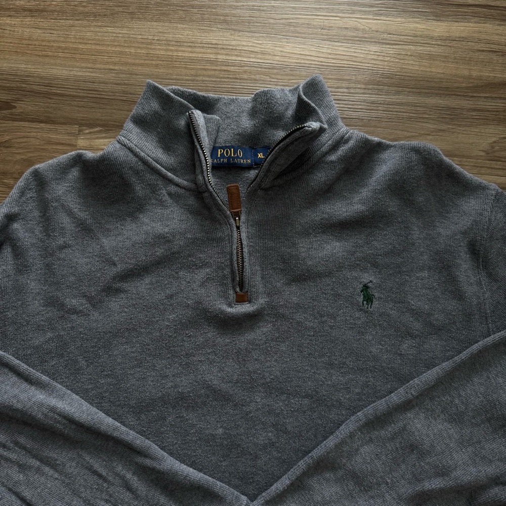 Polo by Ralph Lauren Gray Quarter-Zip Jacket size XL